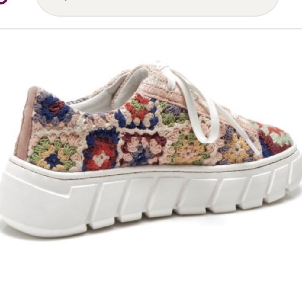Free People Catch Me Multicolor Crochet Platform Sneakers- never worn- no box - Picture 5 of 11